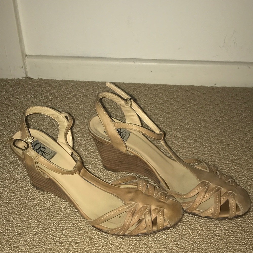 Nude wedge heels sandals